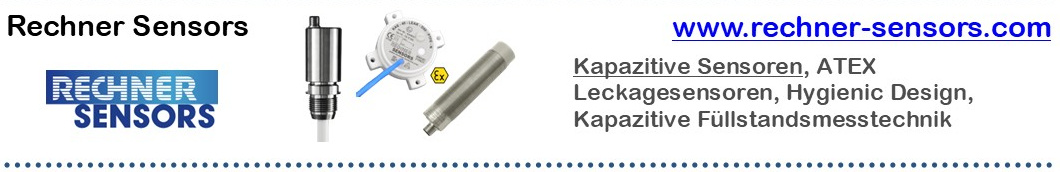 zu den Rechner Sensors Produkten Kapazitive Sensoren, Induktive Sensoren, ATEX, Leckagesensoren, Hygienic Design Sensoren, Kapazitive Füllstandsmesstechnik